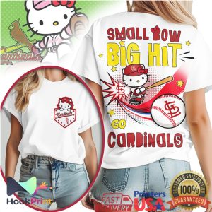 Hello Kitty x St. Louis Cardinals Small Bow Big Hit MLB Baseball T Shirt