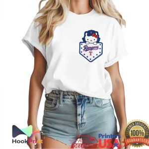 Hello Kitty x Texas Rangers Small Bow Big Hit MLB Baseball T Shirt Hello Kitty x Texas Rangers Small Bow Big Hit MLB Baseball T Shirt