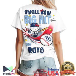 Hello Kitty x Texas Rangers Small Bow Big Hit MLB Baseball T Shirt