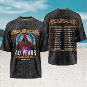 Helloween 40 Years Anniversary Europe Tour 2025 Vintage Distressed Pumpkin Gothic Rock Fans T Shirt