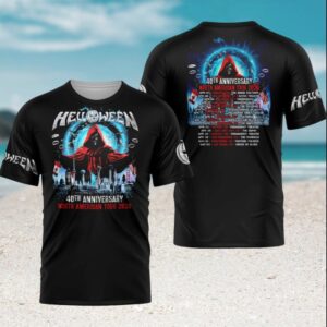 Helloween 40th Anniversary North American Tour 2026 Pumpkin Shield Vintage Heavy Metal Fans T Shirt