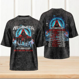 Helloween 40th Anniversary North American Tour 2026 Retro Acid Wash Mineral Style Fans T Shirt Helloween 40th Anniversary North American Tour 2026 Retro Acid Wash Mineral Style Fans T Shirt