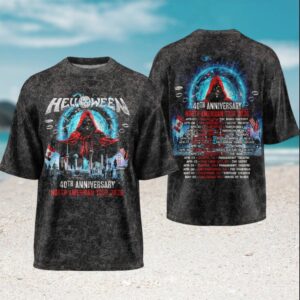 Helloween 40th Anniversary North American Tour 2026 Retro Acid Wash Mineral Style Fans T Shirt