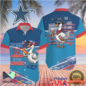 Honk If You Love America and Dallas Cowboys Goose Hawaiian Jersey