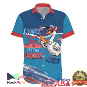 Honk If You Love America and Indianapolis Colts Goose Hawaiian Jersey