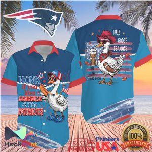 Honk If You Love America and New England Patriots Goose Hawaiian Jersey