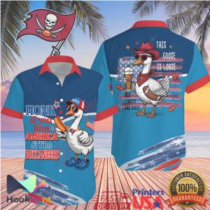 Honk If You Love America and Tampa Bay Buccaneers Goose Hawaiian Jersey