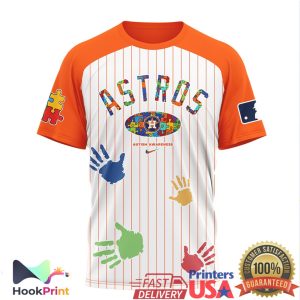 Houston Astros Autism Awareness Pinstripe Baseball T Shirt Houston Astros Autism Awareness Pinstripe Baseball T Shirt