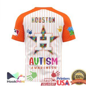 Houston Astros Autism Awareness Pinstripe Baseball T Shirt