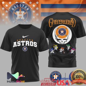 Houston Astros Grateful Dead MLB Stealie Skull & Dancing Bears T Shirt Houston Astros Grateful Dead MLB Stealie Skull & Dancing Bears T Shirt
