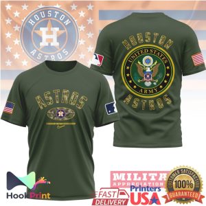 Houston Astros Military Appreciation Night US Army Olive T Shirt Houston Astros Military Appreciation Night US Army Olive T Shirt