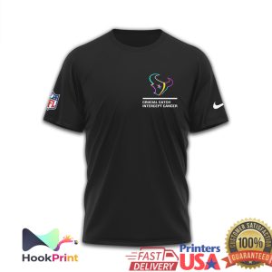 Houston Texans Crucial Catch Intercept Cancer Multi Color Ribbon T Shirt