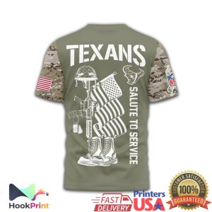 Houston Texans NFL Salute to Service US Veteran Military Camo T Shirt