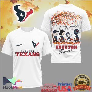 Houston Texans Peanuts Snoopy Fall Collection Wonderful Time Of The Year T Shirt