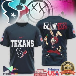 Houston Texans x Blink 182 Bunny Mashup NFL Graphic T Shirt Houston Texans x Blink 182 Bunny Mashup NFL Graphic T Shirt