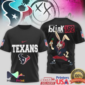 Houston Texans x Blink 182 Bunny Mashup NFL Graphic T Shirt