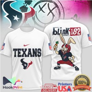 Houston Texans x Blink 182 Bunny Mashup NFL Graphic T Shirt
