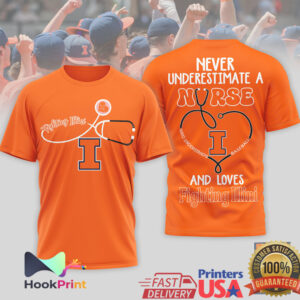 Illinois Fighting Illini Baseball Never Underestimate A Nurse Women Orange T Shirt Illinois Fighting Illini Baseball Never Underestimate A Nurse Women Orange T Shirt
