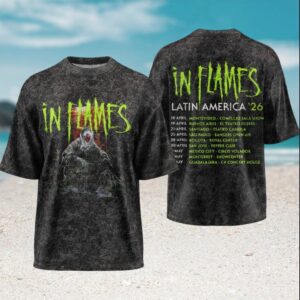 In Flames Latin America 26 Tour Green Logo Vintage Retro Style T Shirt