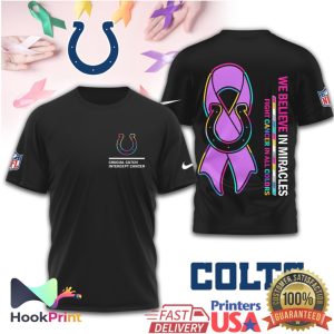 Indianapolis Colts Crucial Catch Intercept Cancer We Believe In Miracles T Shirt