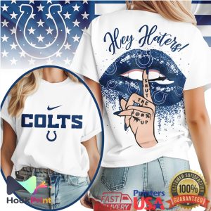 Indianapolis Colts Hey Haters Shut The F Up Lips Graphic T Shirt