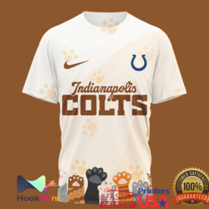 Indianapolis Colts International Cat Day Paw Prints 2026 Retro Style Men Women Fans T Shirt