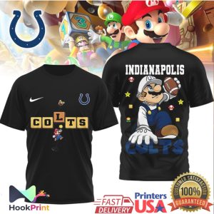 Indianapolis Colts Mario Bros Block Design NFL T Shirt Indianapolis Colts Mario Bros Block Design NFL T Shirt