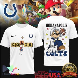 Indianapolis Colts Mario Bros Block Design NFL T Shirt