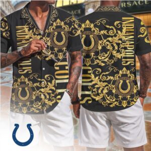 Indianapolis Colts NFL Gold Filigree Luxury Print T Shirt Indianapolis Colts NFL Gold Filigree Luxury Print T Shirt