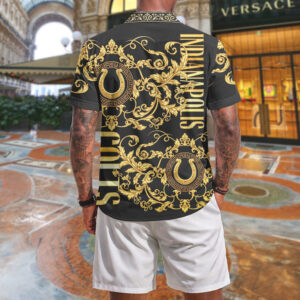 Indianapolis Colts NFL Gold Filigree Luxury Print T Shirt