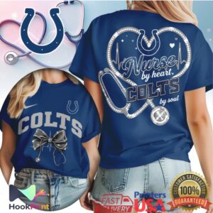 Indianapolis Colts Nurse By Heart Colts By Soul Medical Professional T Shirt