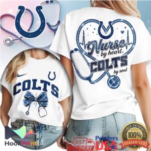 Indianapolis Colts Nurse By Heart Colts By Soul Medical Professional T Shirt