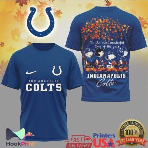 Indianapolis Colts Peanuts Autumn Most Wonderful Time of the Year T Shirt Indianapolis Colts Peanuts Autumn Most Wonderful Time of the Year T Shirt