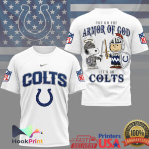 Indianapolis Colts Put On The Armor Of God Snoopy Charlie Brown 2026 Fans T Shirt Indianapolis Colts Put On The Armor Of God Snoopy Charlie Brown 2026 Fans T Shirt