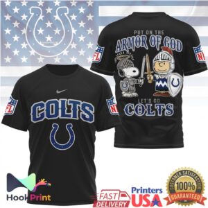 Indianapolis Colts Put On The Armor Of God Snoopy Charlie Brown 2026 Fans T Shirt