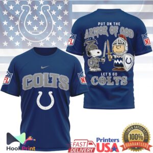 Indianapolis Colts Put On The Armor Of God Snoopy Charlie Brown 2026 Fans T Shirt