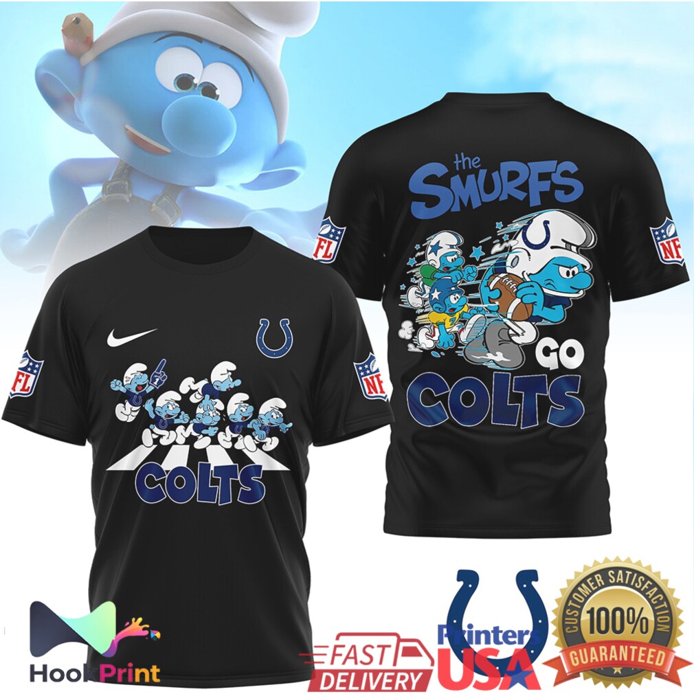 Indianapolis Colts x The Smurfs Go Colts Abbey Road NFL T Shirt Indianapolis Colts x The Smurfs Go Colts Abbey Road NFL T Shirt