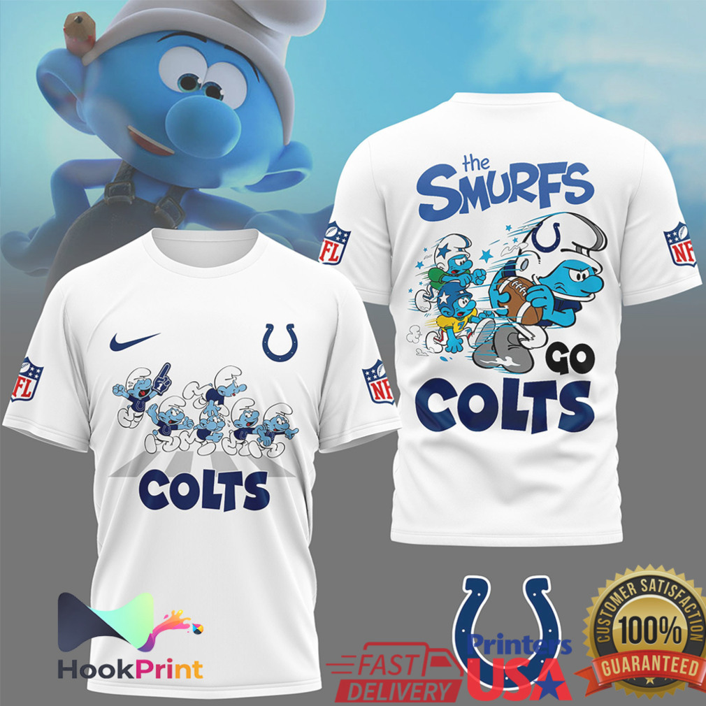 Indianapolis Colts x The Smurfs Go Colts Abbey Road NFL T Shirt Indianapolis Colts x The Smurfs Go Colts Abbey Road NFL T Shirt