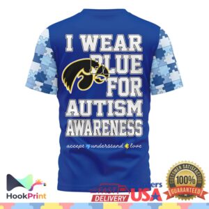 Iowa Hawkeyes Autism Awareness Support 2026 Blue Ribbon Puzzle Fans T Shirt