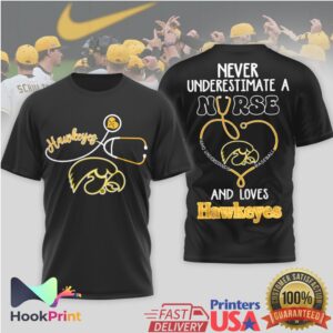 Iowa Hawkeyes Never Underestimate A Nurse Who Understands Baseball Women's Fan 2026 T Shirt