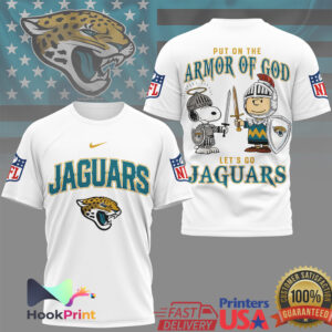 Jacksonville Jaguars Armor of God Peanuts Snoopy Charlie Brown T Shirt
