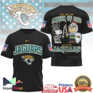 Jacksonville Jaguars Armor of God Peanuts Snoopy Charlie Brown T Shirt