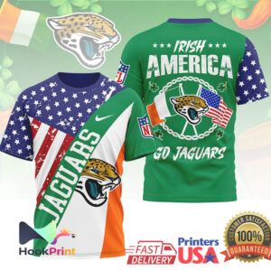 Jacksonville Jaguars Irish America St Patrick’s Day NFL Football Fans Green Vintage T Shirt Jacksonville Jaguars Irish America St Patrick’s Day NFL Football Fans Green Vintage T Shirt