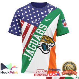 Jacksonville Jaguars Irish America St Patrick's Day NFL Football Fans Green Vintage T Shirt