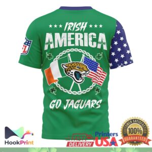 Jacksonville Jaguars Irish America St Patrick's Day NFL Football Fans Green Vintage T Shirt