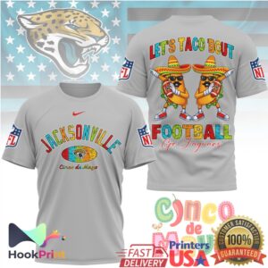 Jacksonville Jaguars Let's Taco Bout Football Cinco De Mayo 2026 Men Women T Shirt