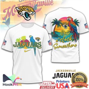 Jacksonville Jaguars Margaritaville It's 5 O'Clock Somewhere NFL Tropical Shirt
