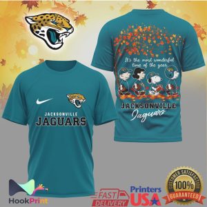 Jacksonville Jaguars Snoopy & Friends Fall Most Wonderful Time Of The Year Shirt