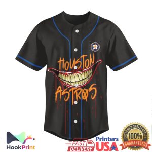 Joker x Houston Astros Baseball Jersey Horror Themed MLB Mashup Joker x Houston Astros Baseball Jersey Horror Themed MLB Mashup