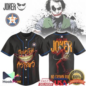 Joker x Houston Astros Baseball Jersey Horror Themed MLB Mashup